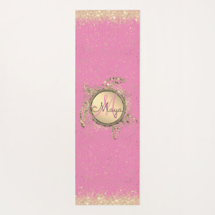 Turtle Monogram Stars on Pink Yoga Mat