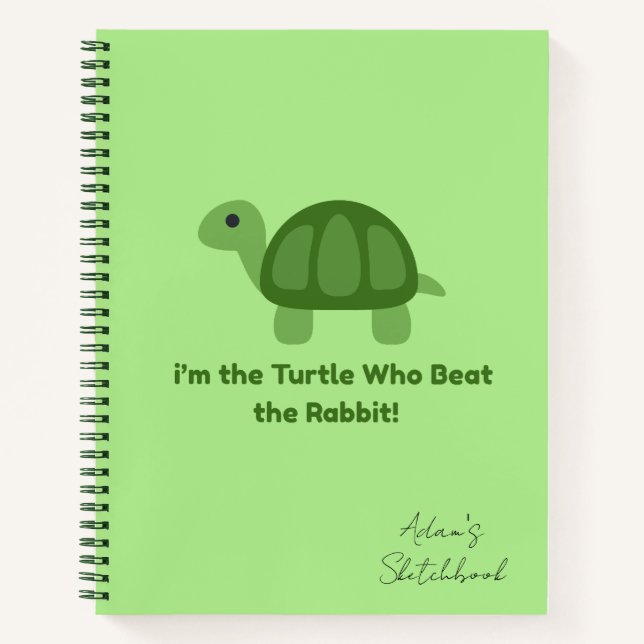 Turtle Motivation Spiral Sketchbook Notebook (Front)