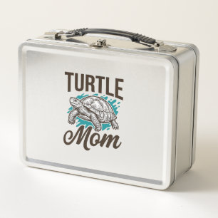Turtle Mum Vintage Engraving Vector Design_1 Metal Lunch Box