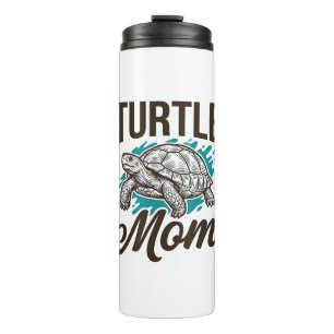 Turtle Mum Vintage Engraving Vector Design_1 Thermal Tumbler