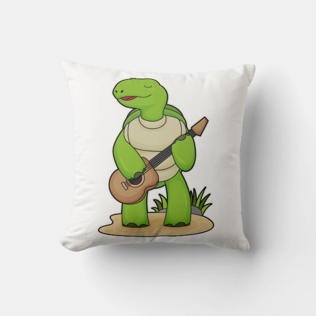 Turtle Musician Guitar Music Cushion (Front)