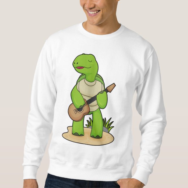 Turtle Musician Guitar Music Sweatshirt (Front)