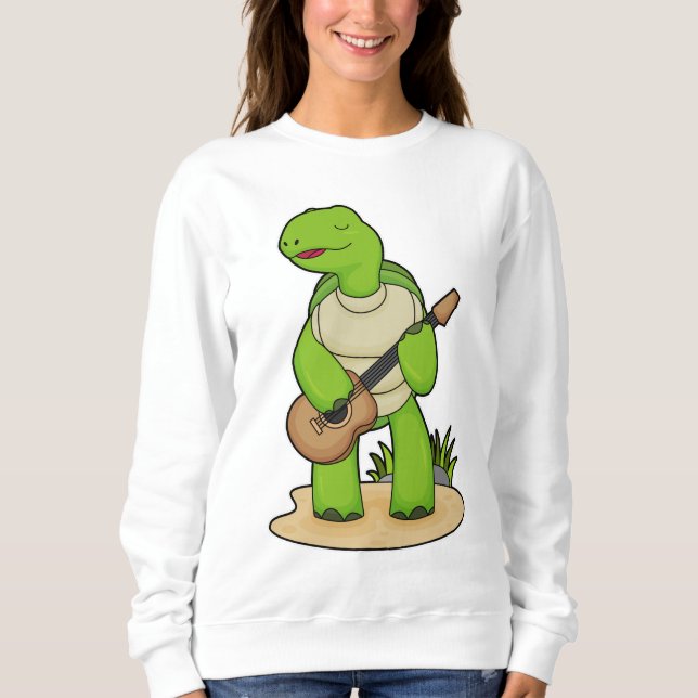 Turtle Musician Guitar Music Sweatshirt (Front)