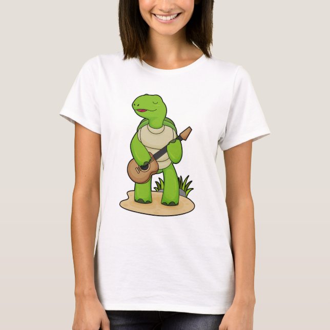 Turtle Musician Guitar Music T-Shirt (Front)