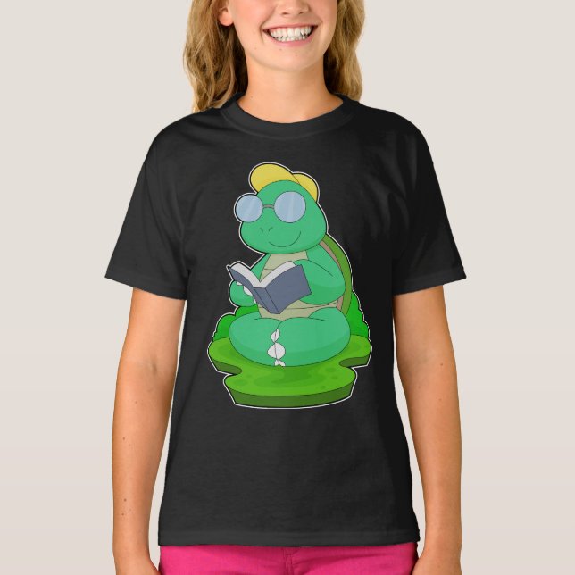 Turtle Nerd Book Glasses T-Shirt (Front)