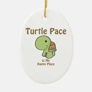 Turtle Pace is my Happy place Ceramic Tree Decoration