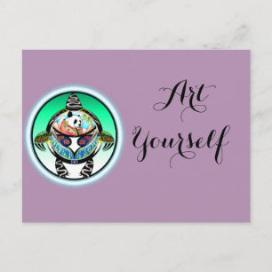 Turtle Panda Postcard