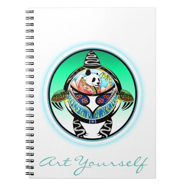 Turtle Panda Spiral Notebook (Front)