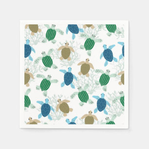 Turtle Paper Napkins, Under the Sea Party Supplies Napkin