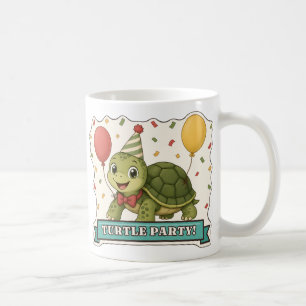 Turtle Party Cute Turtle in a Party Hat Coffee Mug