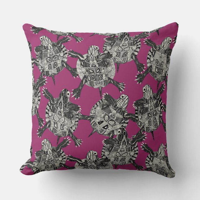 turtle party pink cushion (Front)