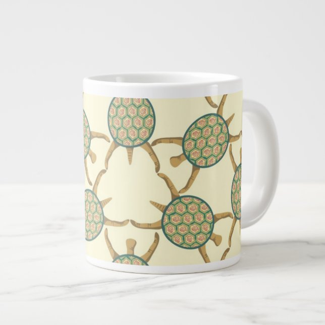 Turtle pattern large coffee mug (Front Right)