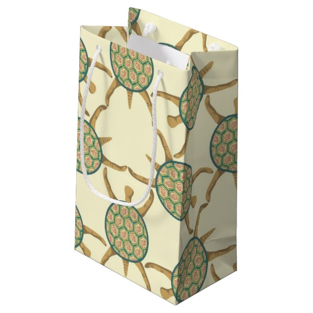 Turtle pattern small gift bag (Back Angled)