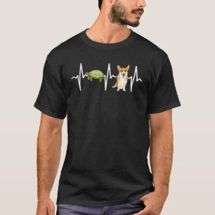 Turtle Pembroke Welsh Corgi Heartbeat Dog T-Shirt