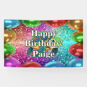 Turtle Personalised character birthday banner