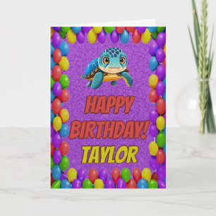 Turtle Personalised Fun Greeting Birthday Card