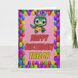 Turtle Personalised Fun Greeting Birthday Card