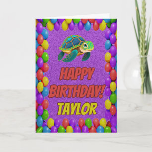 Turtle Personalised Fun Greeting Birthday Card