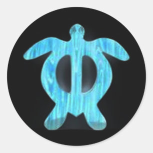 Turtle petroglyph classic round sticker