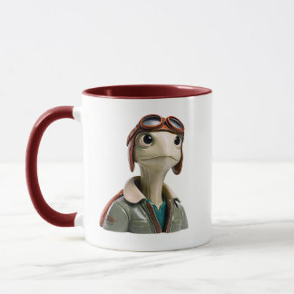 Turtle Pilot Cute Aviator Portrait Vintage Style Mug