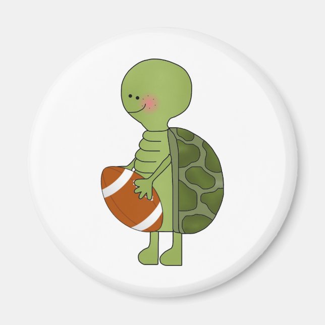Turtle playing football magnet (Front)