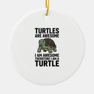 Turtle Quote Vintage Engraving Vector T-Shirt Desi Ceramic Tree Decoration