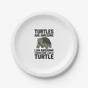 Turtle Quote Vintage Engraving Vector T-Shirt Desi Paper Plate