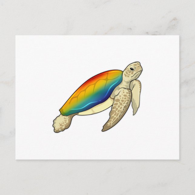 Turtle Rainbow Postcard (Front)