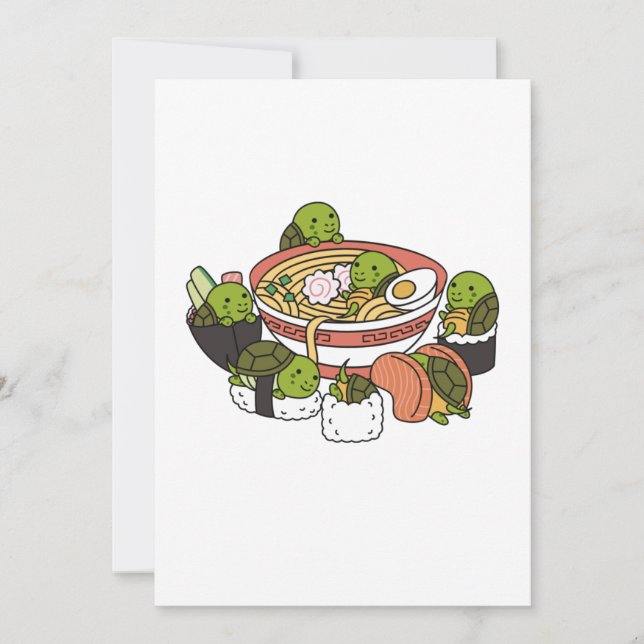 Turtle Ramen Sushi Thank You Card (Front)