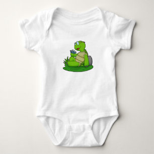 Turtle Reading Book Baby Bodysuit