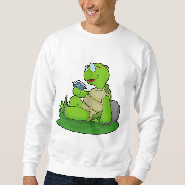 Turtle Reading Book Sweatshirt (Front)