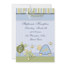 Turtle Reef and Gold Fish Baby Shower Invitation