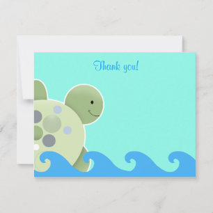 Turtle Reef Seaturtle Flat thank you note Note Card