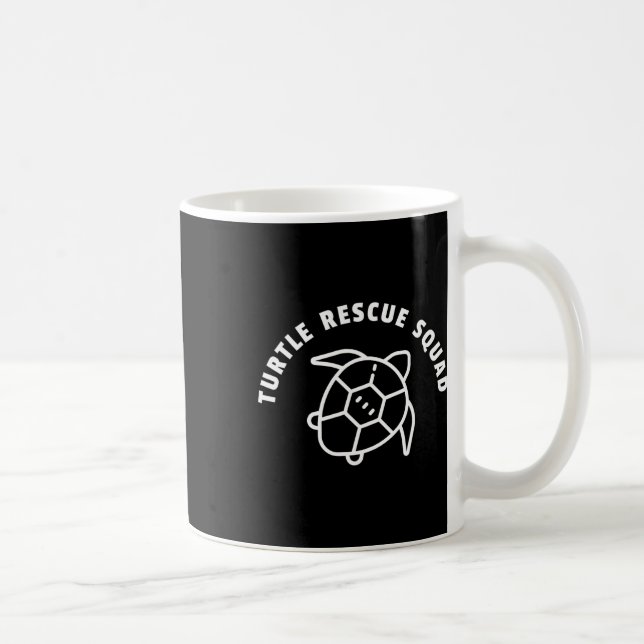 Turtle Rescue Squad Quote - Sea Turtle Graphic  Coffee Mug (Right)