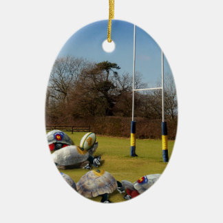 Turtle Rugby Ceramic Tree Decoration