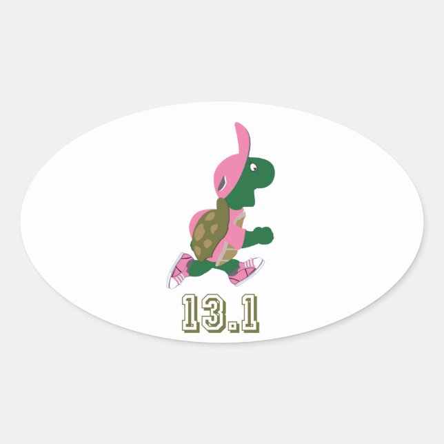 Turtle Runner 13.1 Oval Sticker (Front)