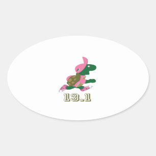 Turtle Runner 13.1 Oval Sticker