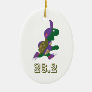 Turtle Runner 26.2 Ceramic Tree Decoration