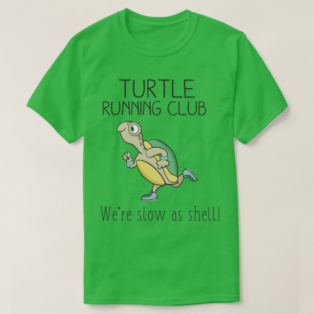 Turtle Running Club Funny Turtle Running T-Shirt (Design Front)
