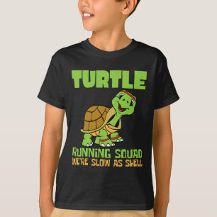 Turtle Running Squad We're Slow As Hell Earth Day T-Shirt