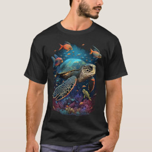 Turtle Sea Animals Ocean Underwater Marine Biologi T-Shirt