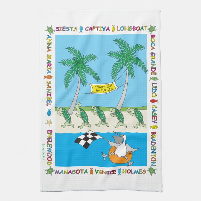 Turtle Season Tea Towel (Vertical)