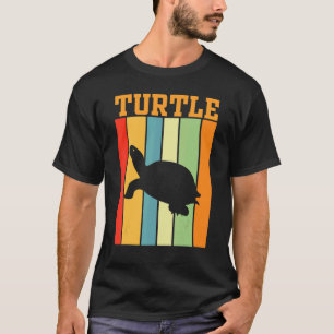Turtle Shadow Silhouette In Retro Colours T-Shirt