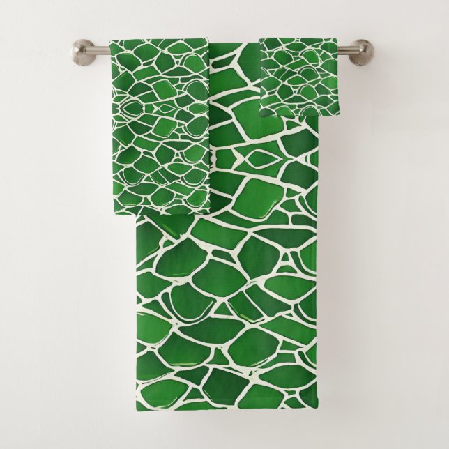 Turtle Shell Pattern Bath Towel Set (Insitu)