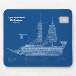 Turtle Ship Geobukseon - Ship Blueprint ABD Mouse Pad