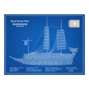 Turtle Ship Geobukseon - Ship Blueprint ABD Photo Print