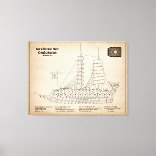 Turtle Ship Geobukseon - Ship Blueprint SD Canvas Print