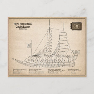 Turtle Ship Geobukseon - Ship Blueprint SD Postcard