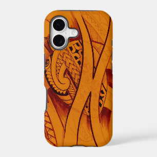 turtle sketch design with spearheads on orange
