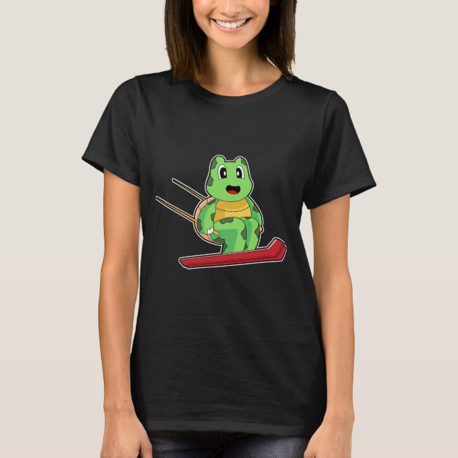 Turtle Ski jumper Ski Winter sports T-Shirt (Front)